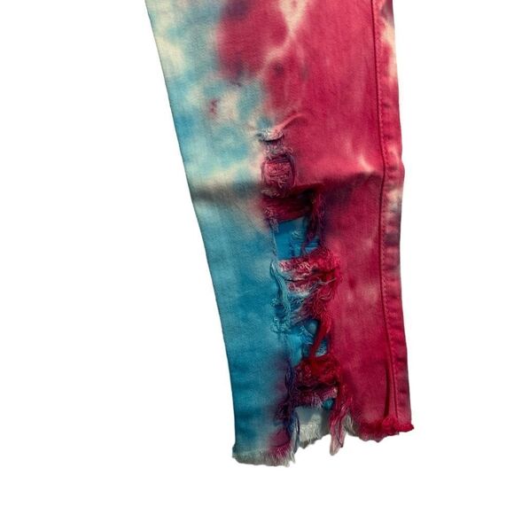 Vibrant M.I.U Distressed High Rise Super Skinny Jegginge Tie Dye Size 31 - Picture 6 of 12